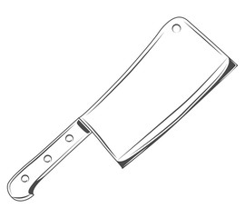 vector illustration. cleaver on a white background. meat knife