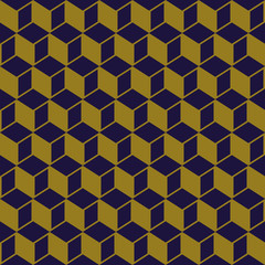 Elegant antique background image of cubic square geometry pattern.
