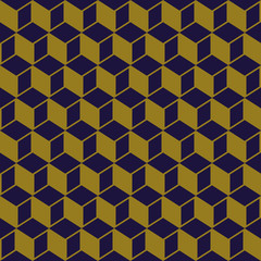 Elegant antique background image of cubic square geometry pattern.

