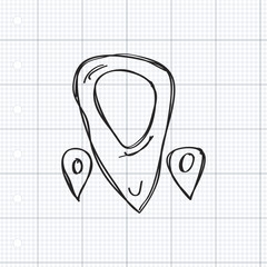 Simple doodle of a location pin