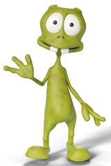 alien cartoon hi five
