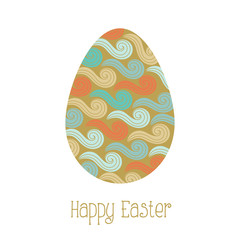 Greeting card Easter egg with pattern