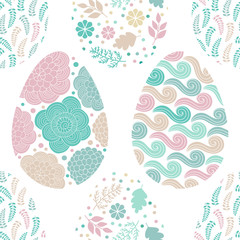 Seamless pattern with Easter eggs, vector