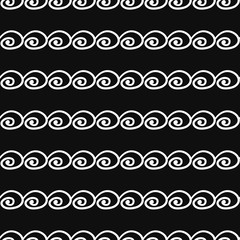 Abstract Seamless striped pattern with swirls