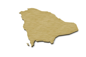 3D Saudi Arabia Map Sand