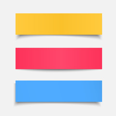  set realistic colorful paper sheet