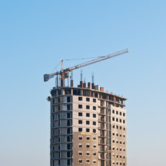 Fototapeta na wymiar Construction of high rise residential building