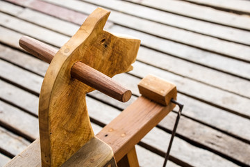 Vintage wooden horse toy for kids