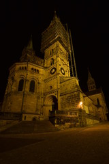Plakat Night view in the historical town of Bamberg, Bavaria, region Upper Franconia, Germany