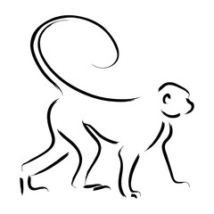Line Art Illustration Of A Monkey