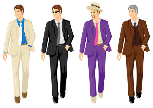 Set of Men In Different Suit