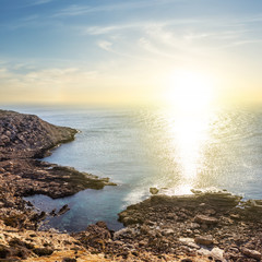 beautiful sea bay at the sunset