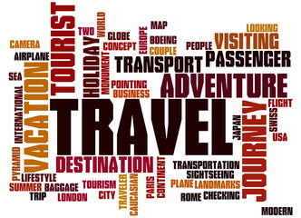 Travel, word cloud concept