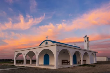 Foto op Canvas cyprus agia thekla church at the evening © Yuriy Kulik