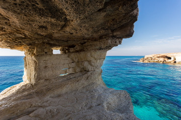 cyprus sea caves bay scene