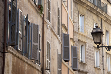 Detail on Windows and Facades in Rome, Italy