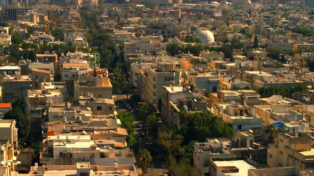 Royalty Free Stock Video Footage panoramic of a Tel Aviv cityscape shot in Israel at 4k with Red.