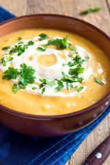 Lentil and pea cream soup