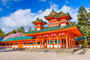 Heian shrine of Kyoto, Japan. - obrazy, fototapety, plakaty