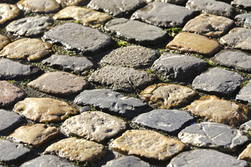 Background created by cobbled road