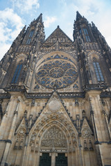 Fototapeta na wymiar Exterior of the St.Vitus Cathedral in Prague