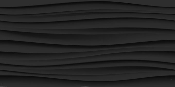 Black Seamless Wave Texture Pattern Background