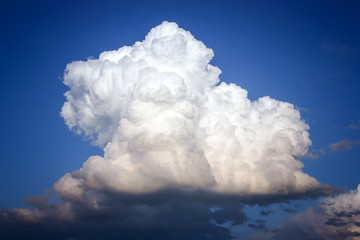 Eine große Wolke kündigt das nahende Gewitter und den Sturm an.  - obrazy, fototapety, plakaty