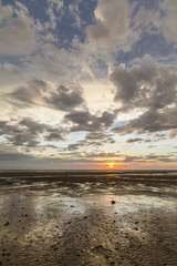 Sunset cloudscape on a quiet beach in Madagascar, Africa