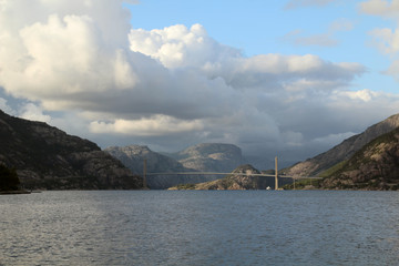 Fototapeta na wymiar Brigde over Lysefjord, Rogaland, Norway