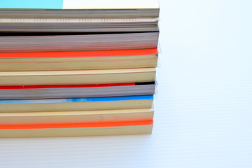 Stack of books with space for text