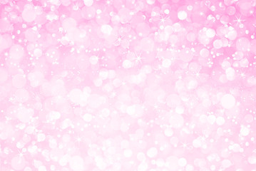 white pink glitter bokeh with stars abstract background