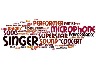 Obraz premium Singer, word cloud concept 2