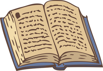 Open Book with a Blue Cover