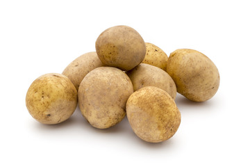 Potato isolated on white background close up.