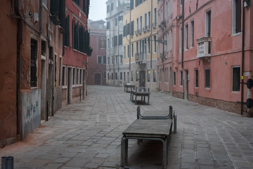 Empty street in old town Venice