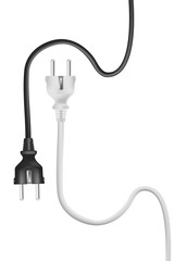 black and white electric cable plugs. vector