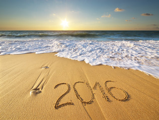 2016 year on the sea shore.