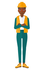 Cnfident oil worker.