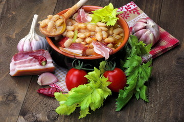 Fagioli e pancetta 