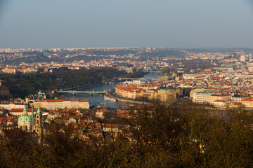 Aerial view over Old Town in Prague