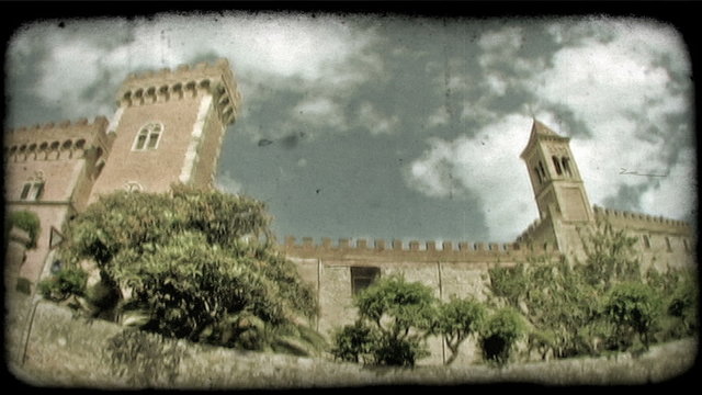 Timelapse Castle. Vintage stylized video clip.