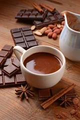 Papier Peint photo autocollant Chocolat chocolat chaud exquis dans la tasse