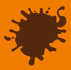 Illustration of chocolate splash. Vector brown blot isolated