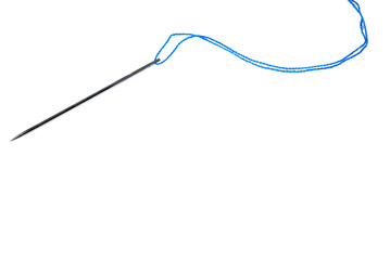Closeup View of a Needle and Thread