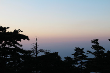 Huashan Mountain at sunset, Xian, China