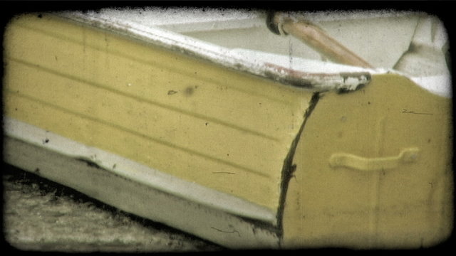 Yellow Boat. Vintage stylized video clip.