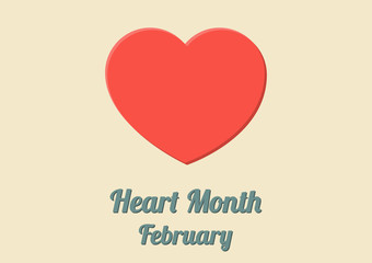 Poster for Heart Month (February) with big red heart