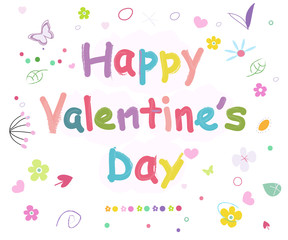 Happy Valentine's day doodle greeting card background