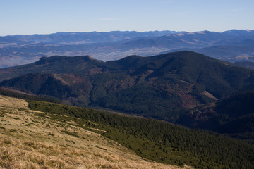 Beautiful panoramic mountain landscape.