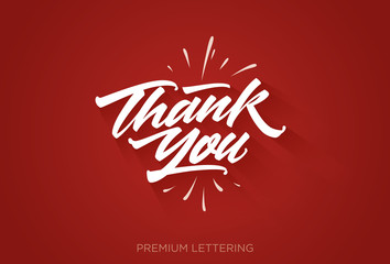 Thank you premium lettering vector